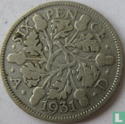 Royaume Uni 6 pence 1931 - Image 1