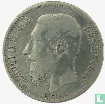 België 2 francs 1868 (met kruis op kroon) - Afbeelding 2