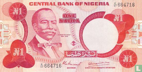 Nigeria 1 Naira ND (1979-) P19a - Image 1