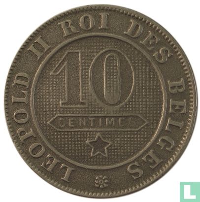 Belgium 10 centimes 1898 (FRA) - Image 2