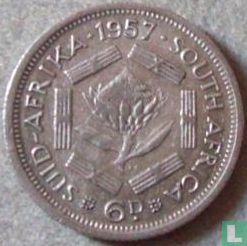 Afrique du Sud 6 pence 1957 - Image 1