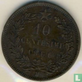 Italy 10 centesimi 1866 (H) - Image 1