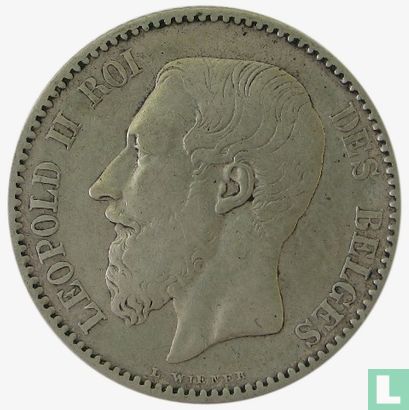 Belgium 1 franc 1881 - Image 2