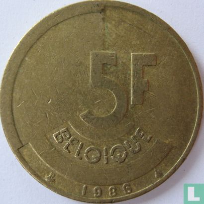 Belgien 5 Franc 1986 (FRA) - Bild 1