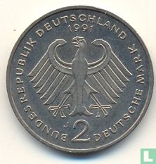 Duitsland 2 mark 1991 (J - Kurt Schumacher) - Afbeelding 1