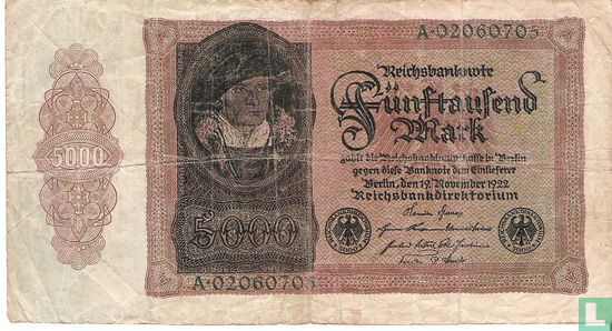 Duitsland 5000 Mark - Afbeelding 1