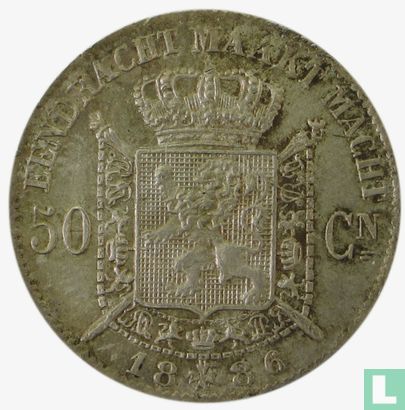 Belgique 50 centimes 1886 (NLD) - Image 1