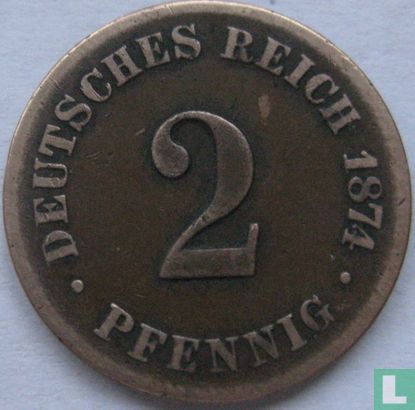German Empire 2 pfennig 1874 (B) - Image 1