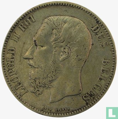 Belgium 5 francs 1869 - Image 2