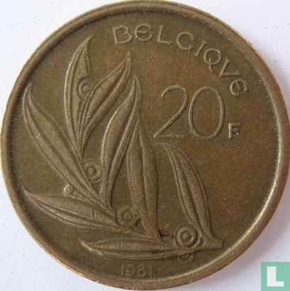 Belgium 20 francs 1981 (FRA) - Image 1