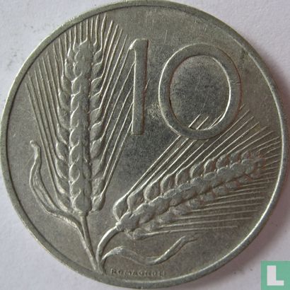 Italien 10 Lire 1968 - Bild 2