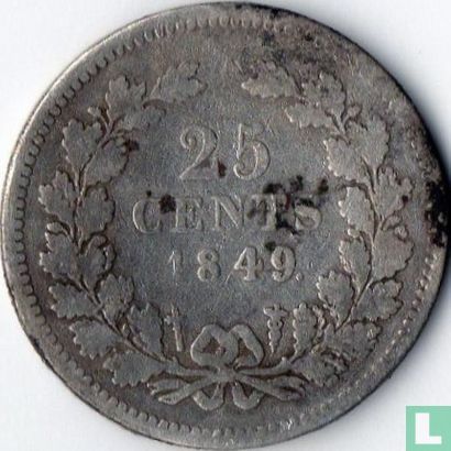 Netherlands 25 cents 1849 (type 2) - Image 1