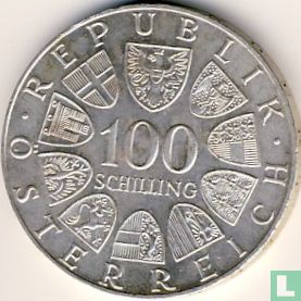 Autriche 100 schilling 1974 "1976 Winter Olympics in Innsbruck" - Image 2