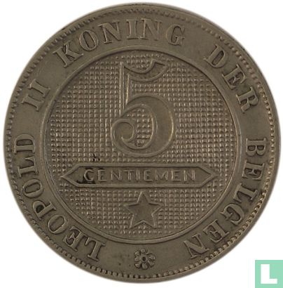 België 5 centimes 1898 (NLD) - Afbeelding 2