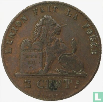 België 2 centimes 1844 - Afbeelding 2