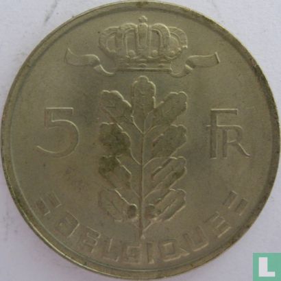 Belgique 5 francs 1972 (FRA) - Image 2