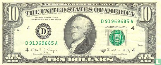 United States 10 dollars 1988 D - Image 1