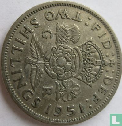 United Kingdom 2 shillings 1951 - Image 1
