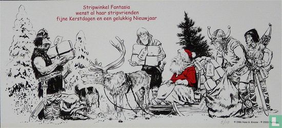 Stripwinkel Fantasia wenst al haar stripvrienden fijne Kerstdagen en een gelukkig Nieuwjaar
