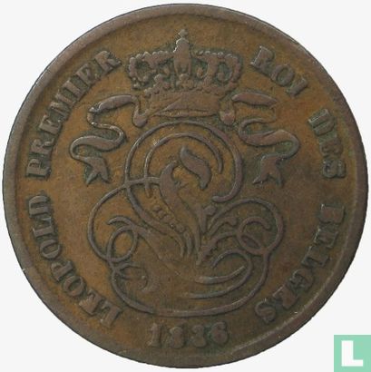 België 2 centimes 1836 - Afbeelding 1
