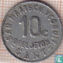 België 10 centimen deeljeton 1880 "Vooruit" - Bild 2