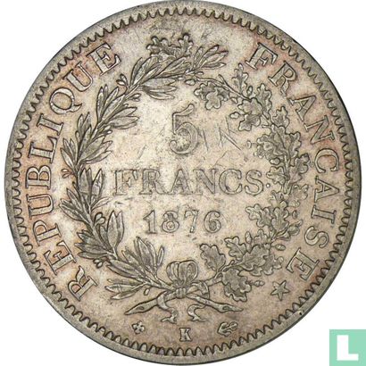 France 5 francs 1876 (K) - Image 1