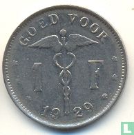 Belgium 1 franc 1929 (NLD) - Image 1