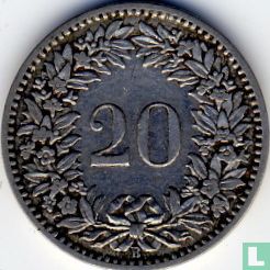 Switzerland 20 rappen 1883 - Image 2
