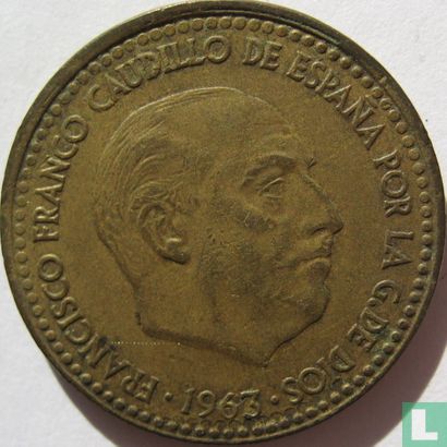 Spain 1 peseta 1963 (1964) - Image 2