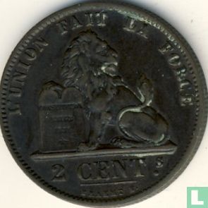 Belgium 2 centimes 1875 - Image 2