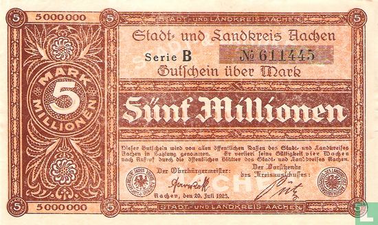 Aachen 5 Miljoen Mark 1923 - Image 1