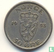 Norwegen 50 Øre 1953 - Bild 1