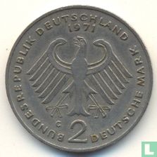 Germany 2 mark 1971 (G - Konrad Adenauer) - Image 1