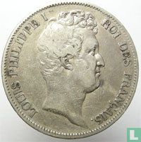 France 5 francs 1831 (Incuse text - Bareheaded - BB) - Image 2