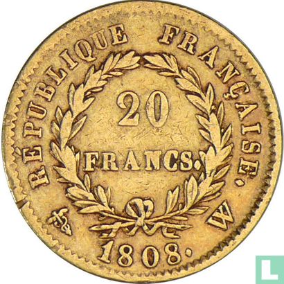 France 20 francs 1808 (W) - Image 1