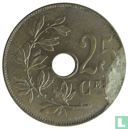 Belgium 25 centimes 1921 (NLD) - Image 2