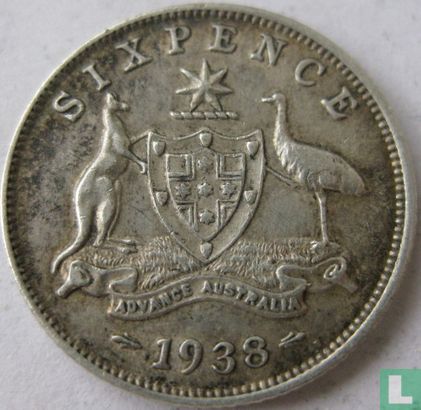 Australië 6 pence 1938 - Afbeelding 1