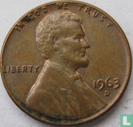 États-Unis 1 cent 1963 (D) - Image 1