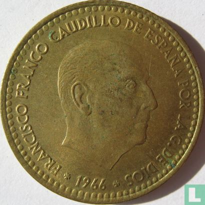 Espagne 1 peseta 1966 (1971) - Image 2
