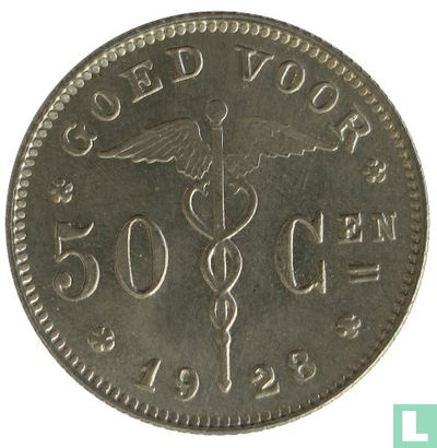 Belgium 50 centimes 1928 (NLD) - Image 1