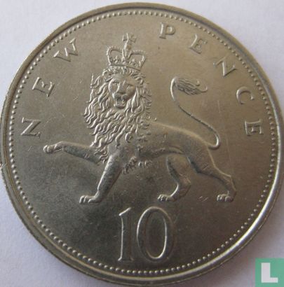 Royaume-Uni 10 new pence 1969 - Image 2