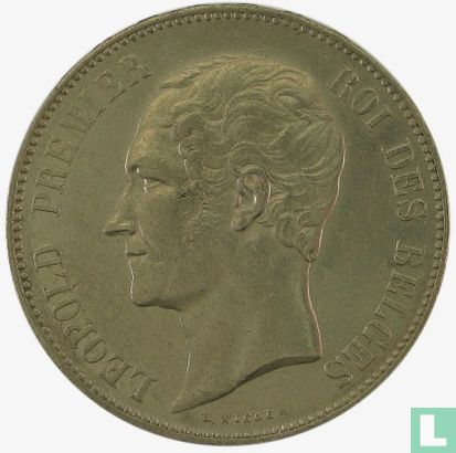 Belgium 5 francs (1865/1855 - without dot after F) - Image 2