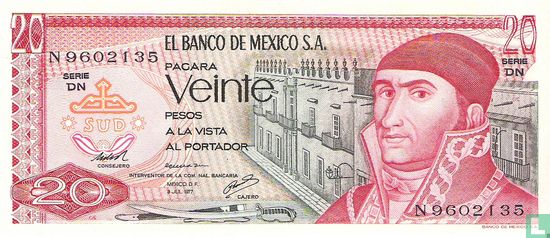 Mexico 20 Pesos 1977 - Afbeelding 1