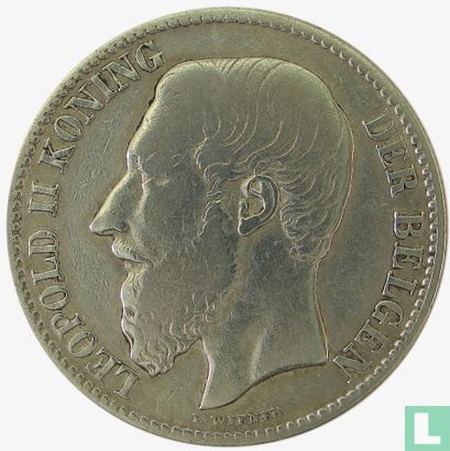 Belgium 2 francs 1887 - Image 2