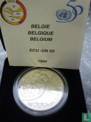België 5 ecu 1995 (PROOF) "50 years of United Nations" - Afbeelding 3