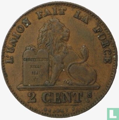 Belgique 2 centimes 1859 - Image 2
