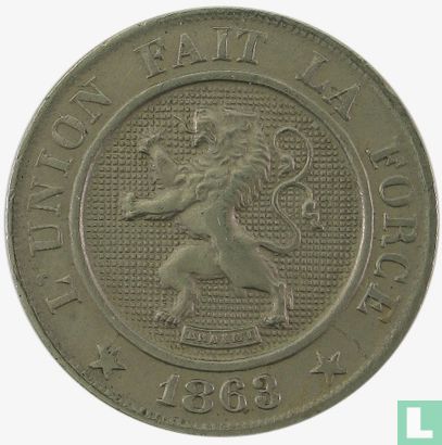 Belgique 10 centimes 1863 - Image 1