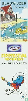 Bladwijzer Dichtsmurf stripfestival Middelkerke