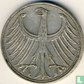 Allemagne 5 mark 1951 (F) - Image 2