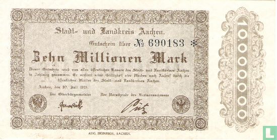 Aachen 10 Miljoen Mark 1923 - Afbeelding 1